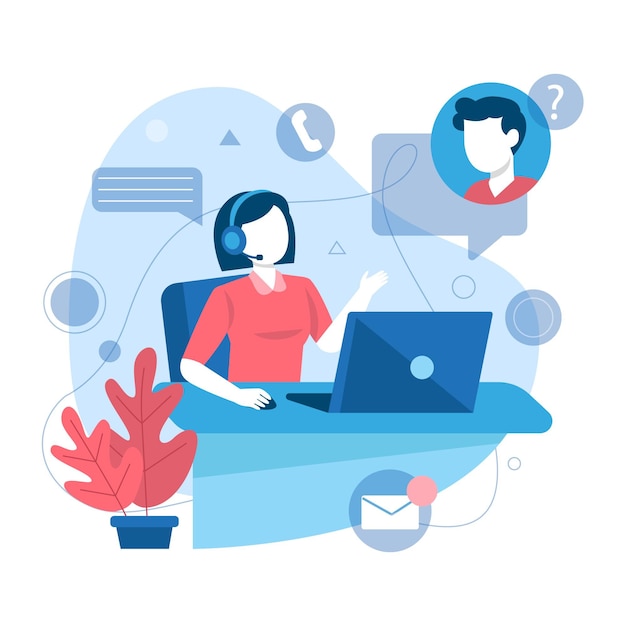 Free Vector | Customer support flat illustration