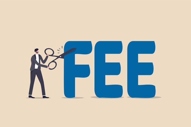 Premium Vector | Cut Fee Reduce Service Charge To Be Paid Illustration