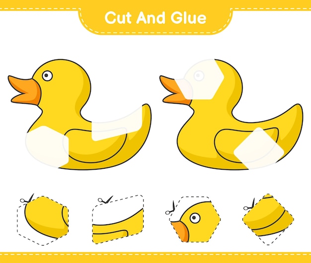 Premium Vector | Cut and glue cut parts of rubber duck and glue them ...