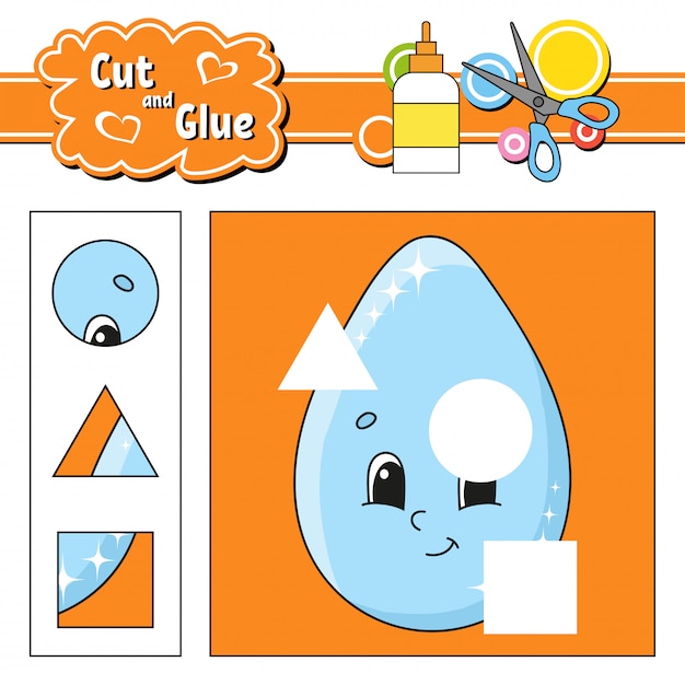 Premium Vector | Cut and glue.