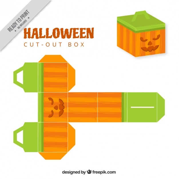 Cut out box of halloween pumpkin | Free Vector