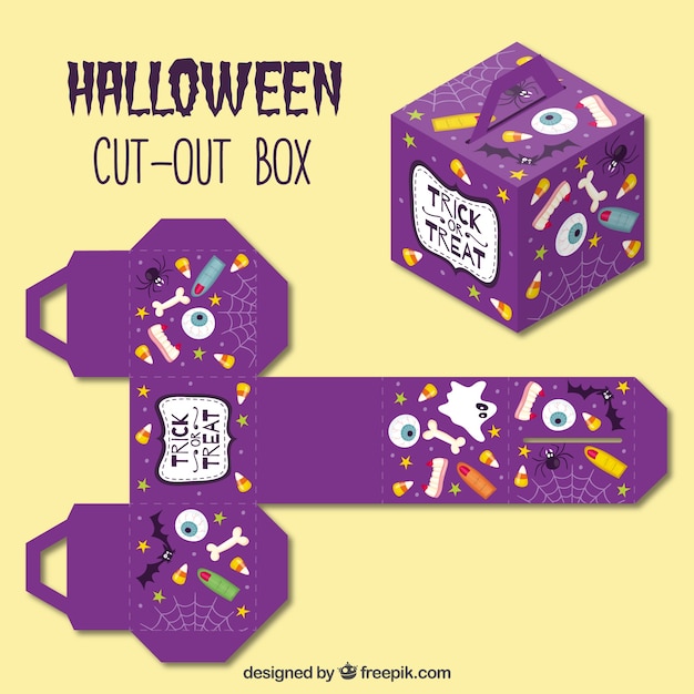 Download Cut out halloween box | Free Vector