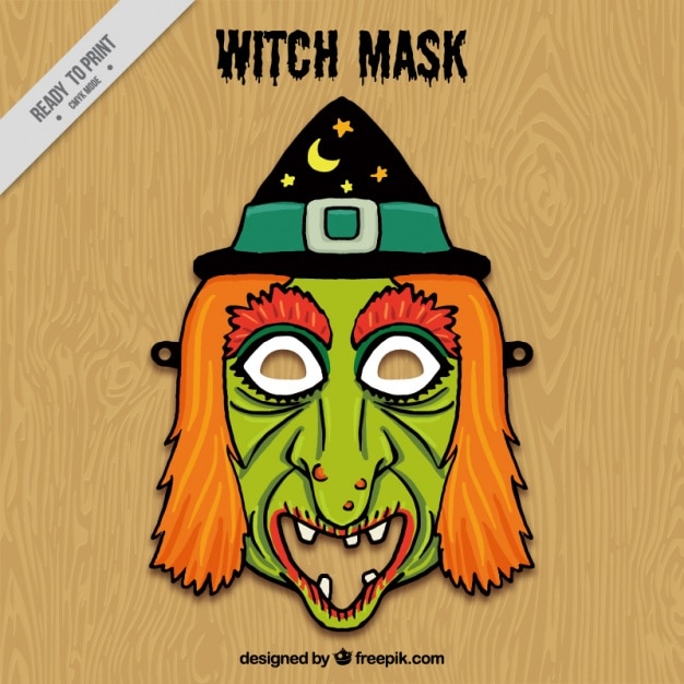 Free Vector Cut Out Witch Mask 4906