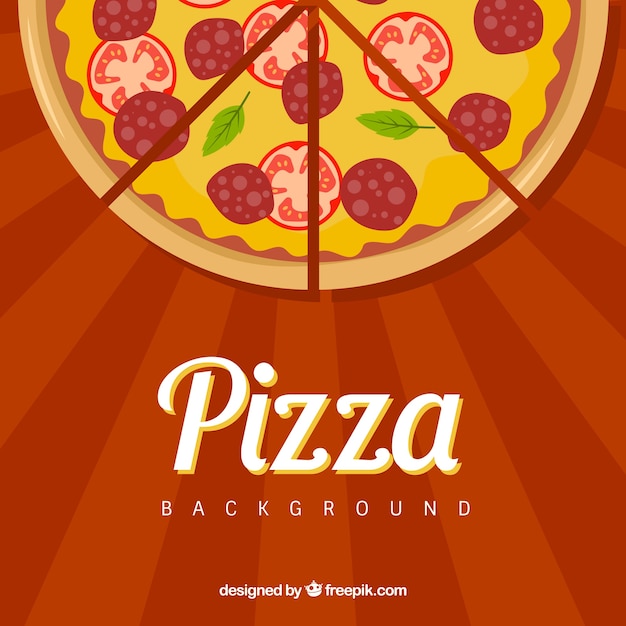 Cut pizza background