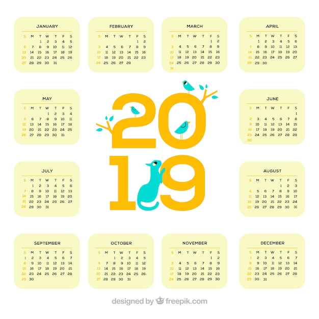mini calendar printable paper of draw so cute 2019