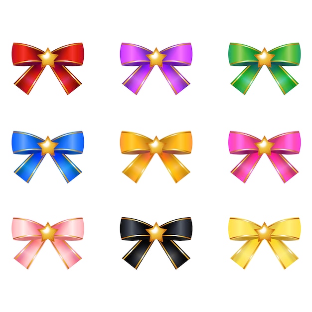 Premium Vector | Cute accessories star bows illustration