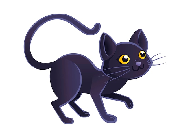 Premium Vector | Cute adorable black cat cartoon animal design flat ...