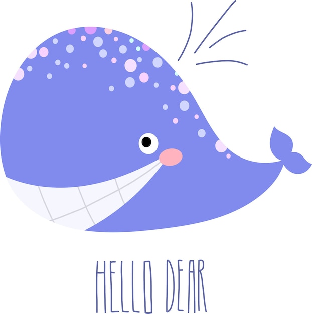 Premium Vector | Cute adorable whale hand drawn.