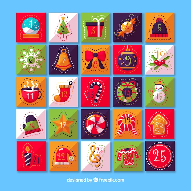 Free Vector Cute advent calendars