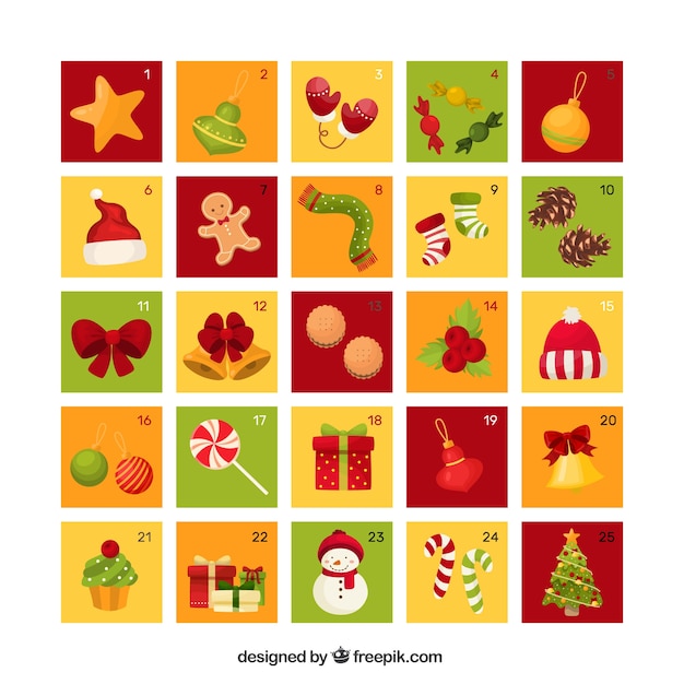 Free Vector Cute advent calendars