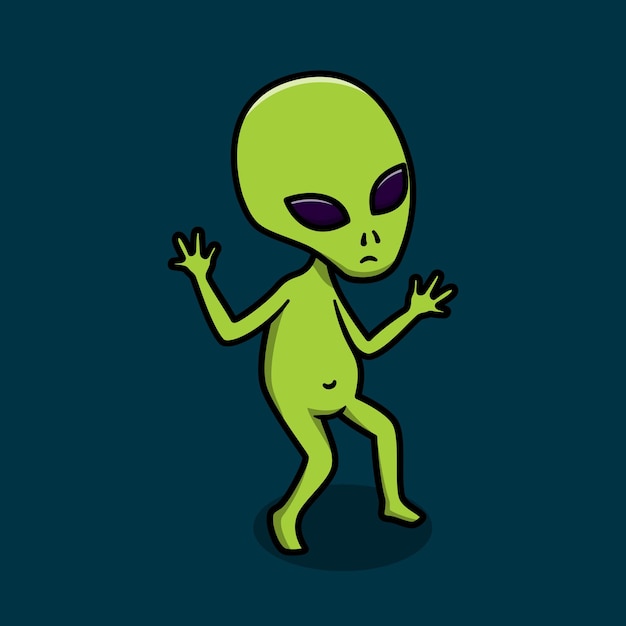 Premium Vector | Cute alien cartoon vector icon illustration