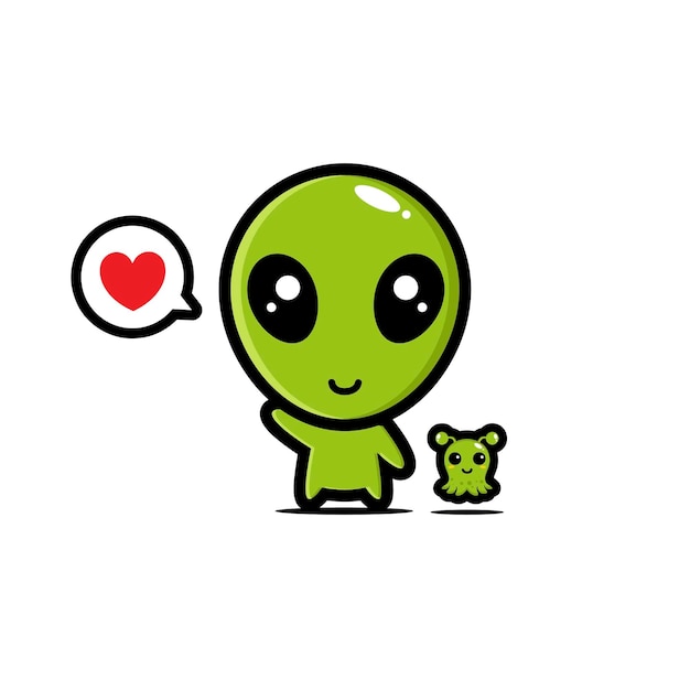 Cute alien character Premium Vector