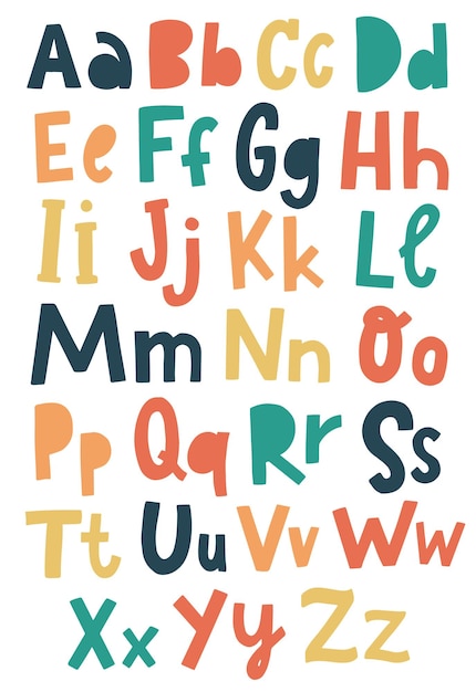 Premium Vector | Cute alphabet for nursery posters and prints