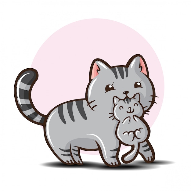 Cute American Shorthair Cat Cartoon Premium Vector