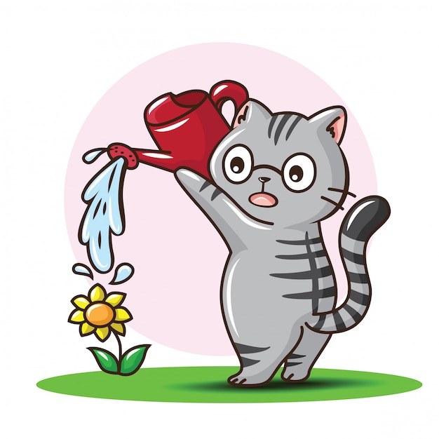 Download Cute american shorthair cat cartoon . | Premium Vector