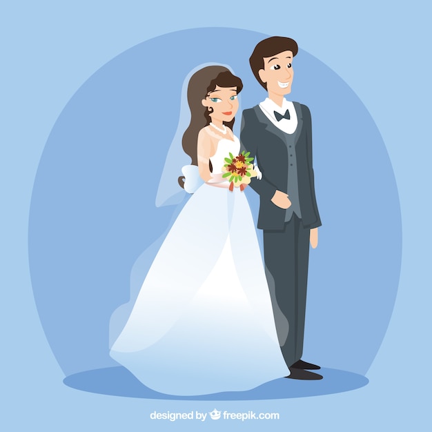 Cute Wedding Couple Vector