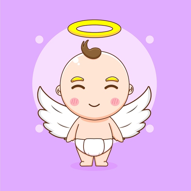 Premium Vector Cute Angel Baby Boy Cartoon Illustration