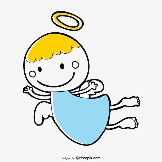 Cute angel cartoon vector Vector | Free Download