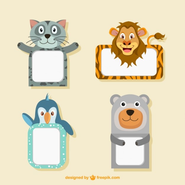 Premium Vector | Cute animal frames collection