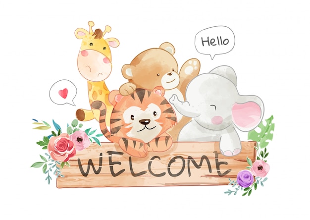 Image Freepik Com Free Vector Cute Animal Frien