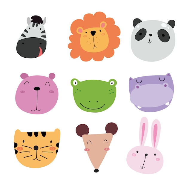 Download Free Vector | Cute animal icons collection