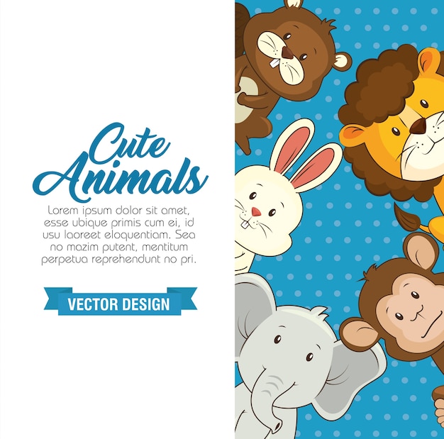 Download Premium Vector | Cute animals baby shower card