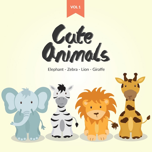 Premium Vector | Cute animals character vol 1