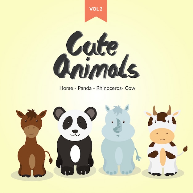 Premium Vector | Cute animals character