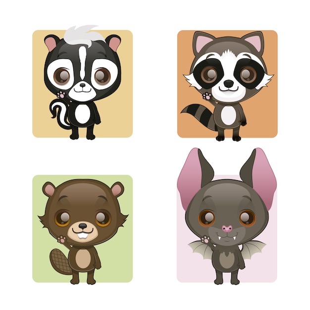 Premium Vector Cute Animals Collection