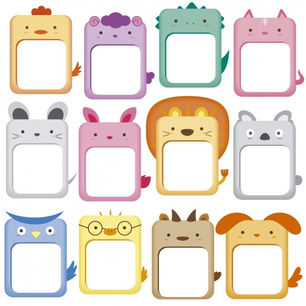 Cute animals frames collection