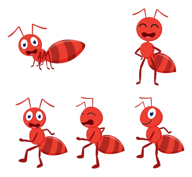 Premium Vector Cute ant cartoon cartoon collection set