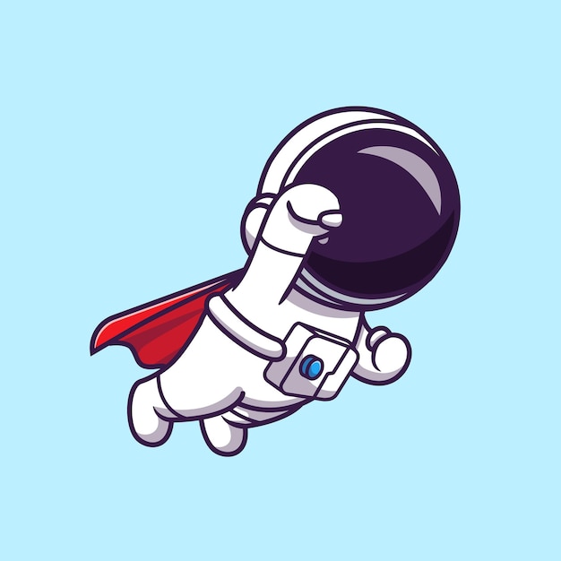 Free Vector Cute Astronaut Super Flying Illustration 4420