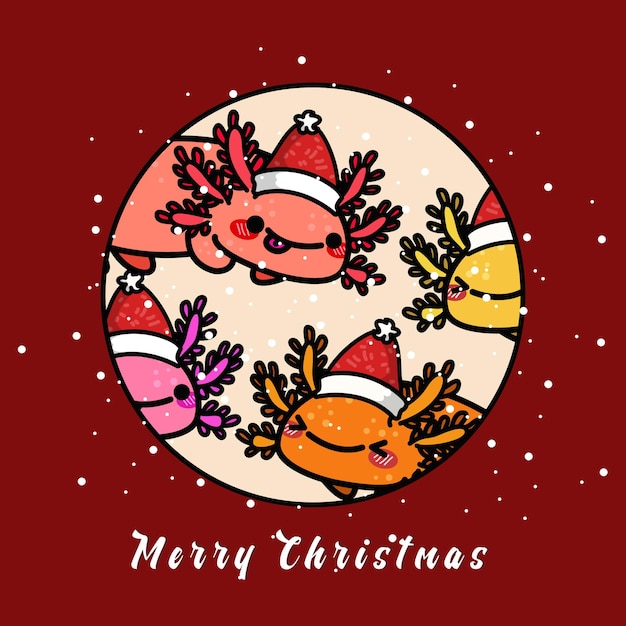 Premium Vector Cute axolotl celebrating christmas