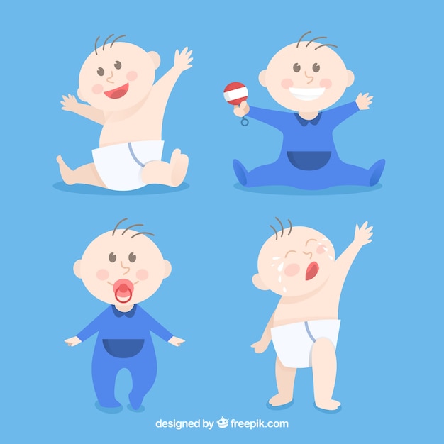 Cute babies collection in hand drawn style | Free Vector