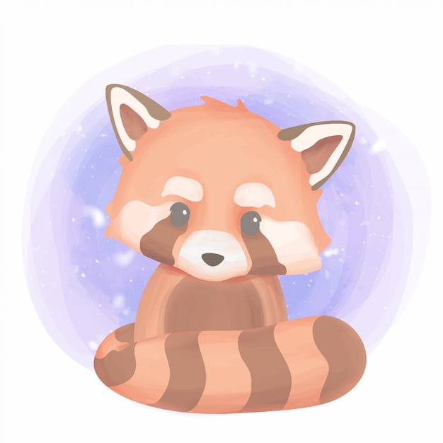 Download Cute baby animal red panda Vector | Premium Download