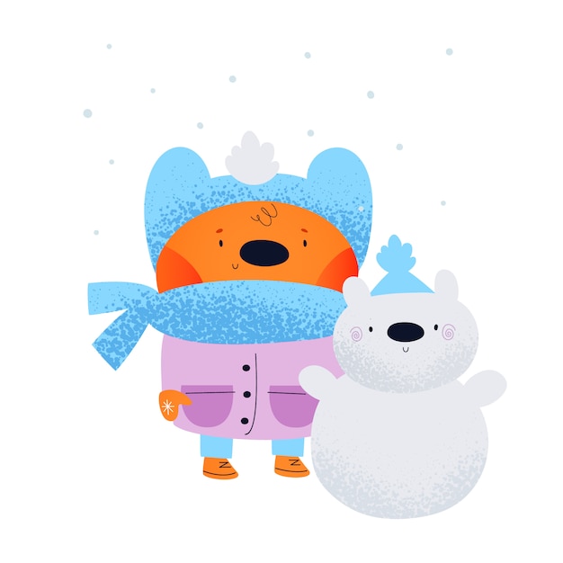 teddy bear snowman