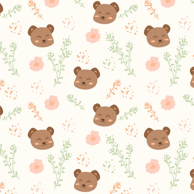 Download Premium Vector | Cute baby bear editable pattern