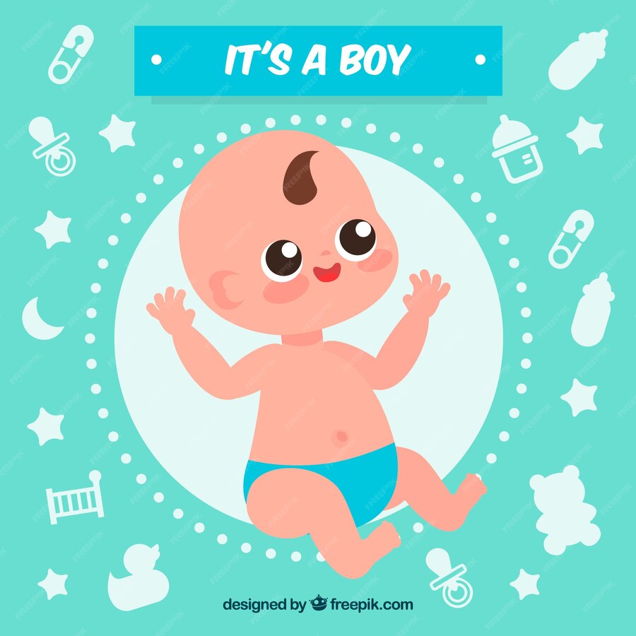 Free Vector | Cute baby boy background in flat style