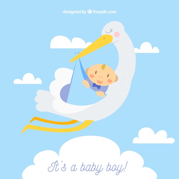 Download Cute baby boy background in flat style Vector | Free Download