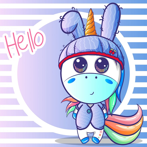 Download Cute baby boy unicorn | Premium Vector