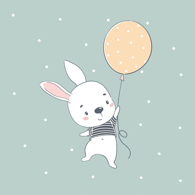 Premium Vector | Cute baby bunny cartoon illustration.