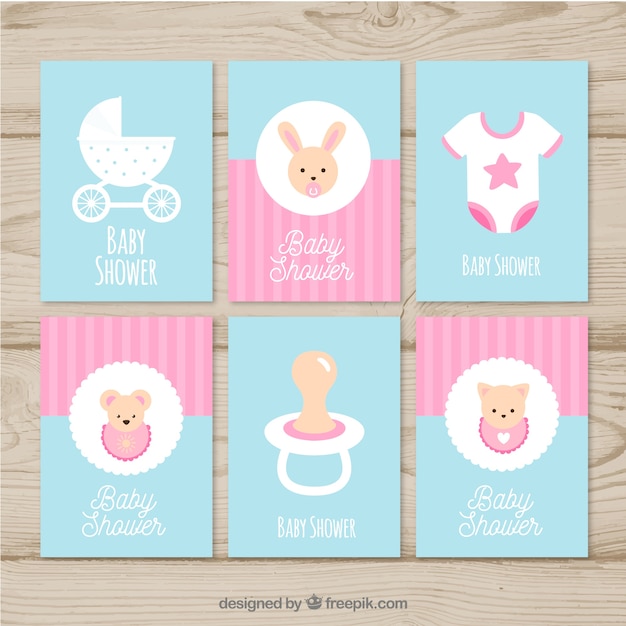 Download Free Vector | Cute baby cards collection