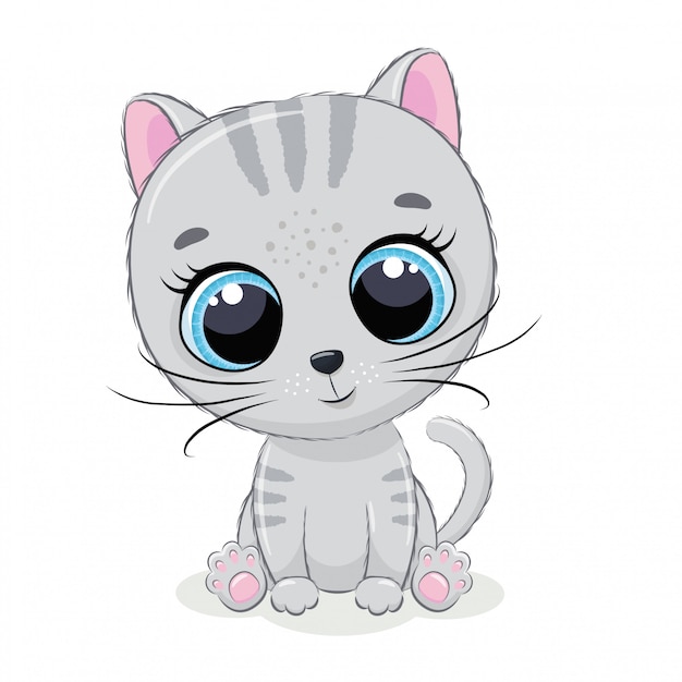 Premium Vector | Cute baby cat. vector illustration for baby shower ...