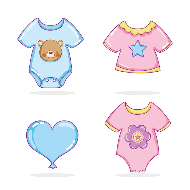 Download Cute baby clothing vector illustration graphic design | Premium Vector