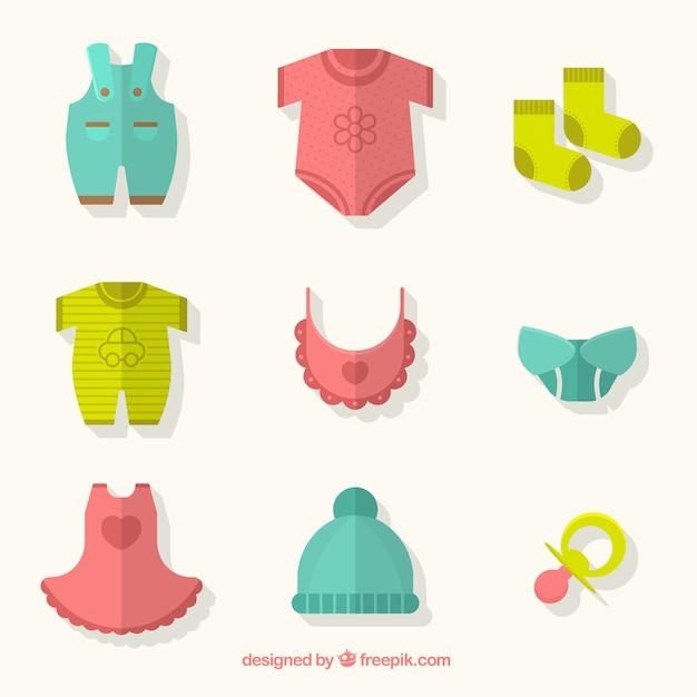 Cute baby clothing Vector | Free Download