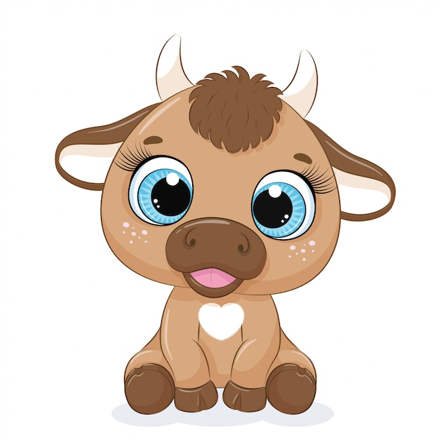 Download Premium Vector | Cute baby cow cartoon