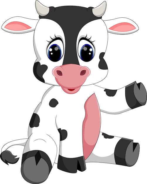 Premium Vector | Cute baby cow cartoon