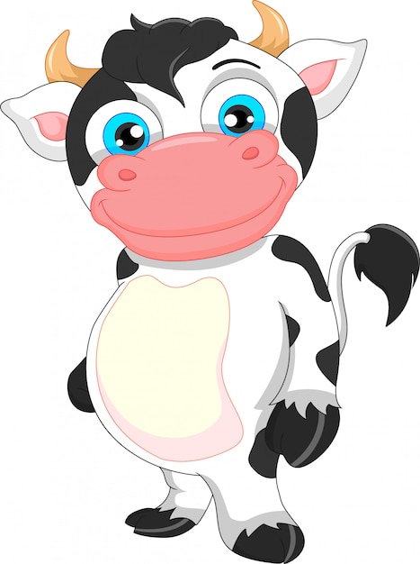 Download Cute baby cow cartoon | Premium Vector