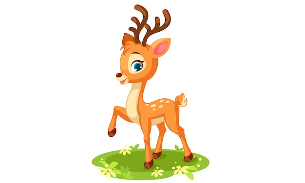 Download Cute baby deer in pose | Premium Vector