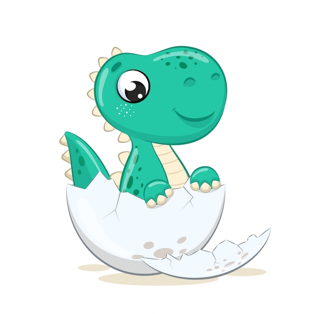 Cute baby dinosaur illustration. | Premium Vector